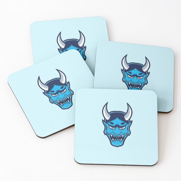 Item preview, Cute Blue Oni Kawaii Japanese Yokai Art designed and sold by xMamako.
