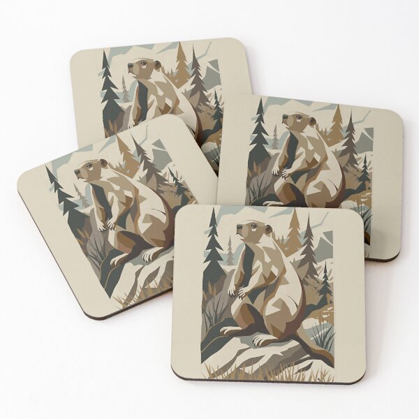Item preview, Abstract Paper Collage Marmot Forest Nature Wildlife   designed and sold by TackyTime.