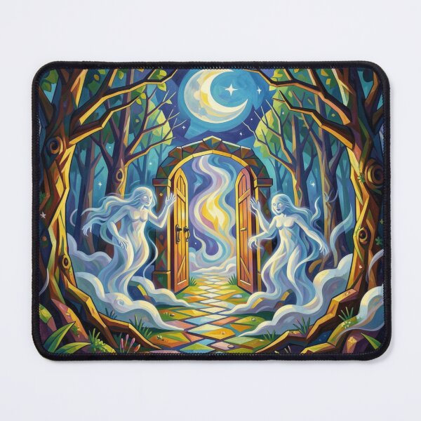 Item preview, Moon Paths of the Whispering Forest in surreal light magic inspired by Pablo Picasso designed and sold by FotoworldEdel.