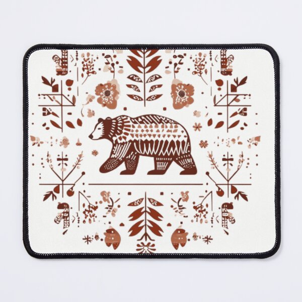 Item preview, Scandinavian Bear Folk Art Mid Century Modern designed and sold by Uniqueauraaprints.