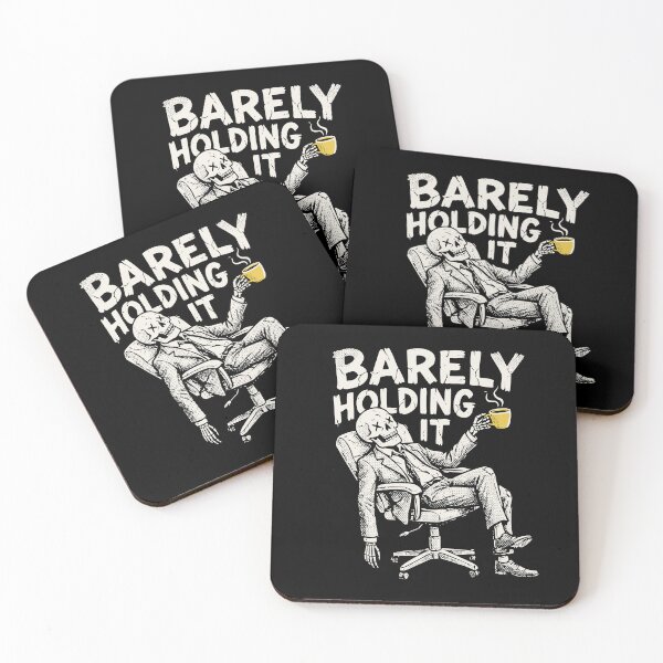 Item preview, Barely Holding It Skeleton Office Grunge Dark Humor Art designed and sold by cabana.space.