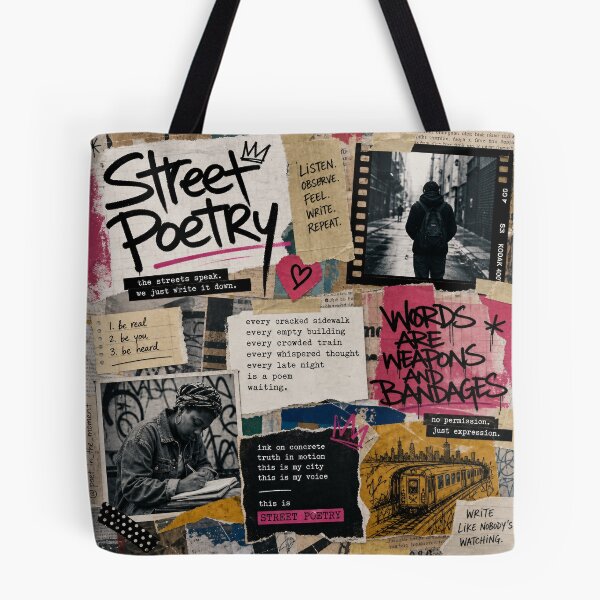 Item preview, STREET POETRY — Mixed‑Media Collage Poster (Graffiti & Analog Ephemera) designed and sold by Jandedan.