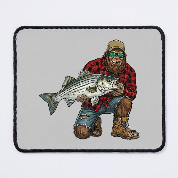 Item preview, Bigfoot Striped Bass Fishing Trophy Funny Sasquatch designed and sold by mjohnson9.