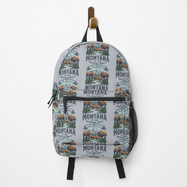 Item preview, Montana Big Sky Country Vintage Bear Bison Mountain Adventure designed and sold by Milasneeze.