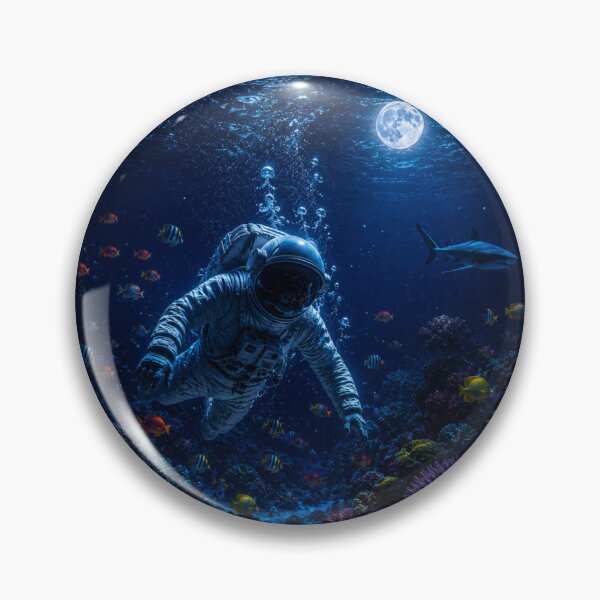 Item preview, Lost Between Worlds – Surreal Underwater Astronaut Art designed and sold by Kriss0602.