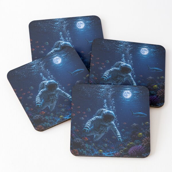 Item preview, Lost Between Worlds – Surreal Underwater Astronaut Art designed and sold by Kriss0602.