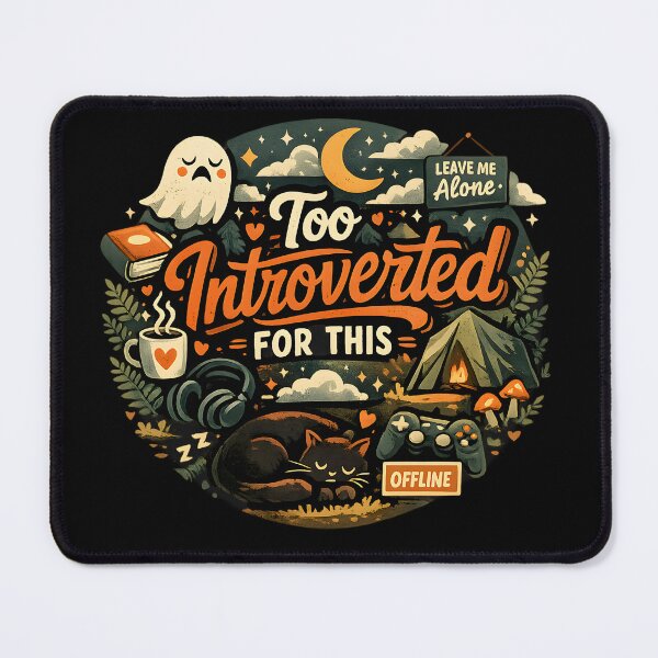 Item preview, Too Introverted for This – Cozy Introvert Halloween Aesthetic Design designed and sold by blankTeeShirt.