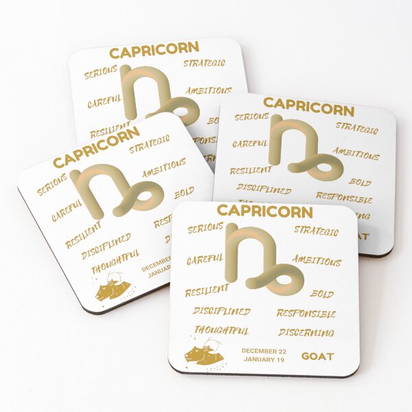 Item preview, Capricorn Zodiac Sign Astrology Symbol Goat Horoscope (Gold Light) designed and sold by ZODIARA.