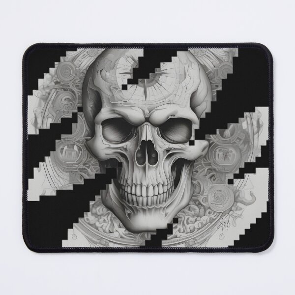 Item preview, Gothic Skull Compass Patch, Pixel Shredded Dark Fantasy Engraving designed and sold by DarkOriginArts.