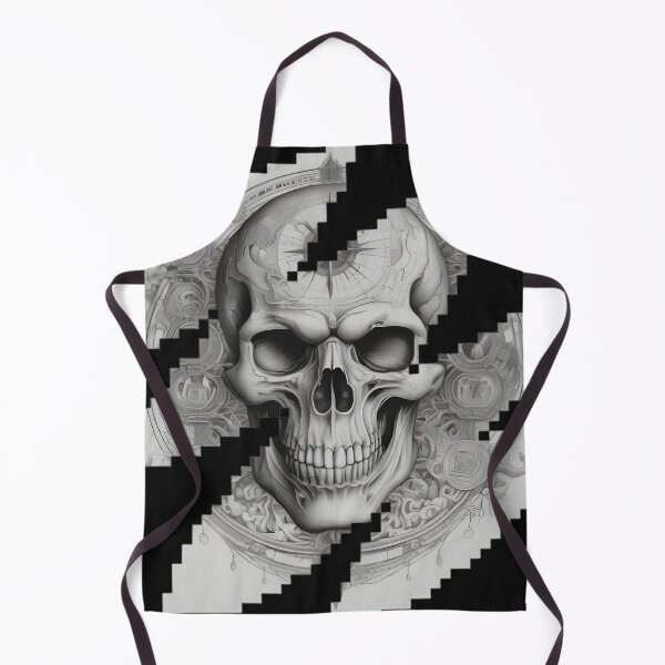 Item preview, Gothic Skull Compass Patch, Pixel Shredded Dark Fantasy Engraving designed and sold by DarkOriginArts.