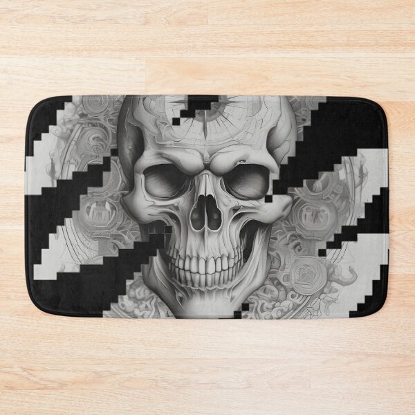 Item preview, Gothic Skull Compass Patch, Pixel Shredded Dark Fantasy Engraving designed and sold by DarkOriginArts.