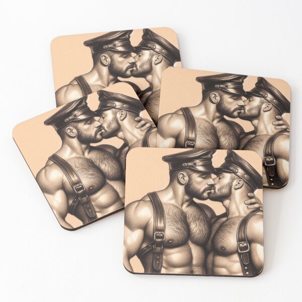Item preview, Leather Bar Hunks Tom of Finland Leather Man Tribute Gay Art designed and sold by ItsAKinkThing.