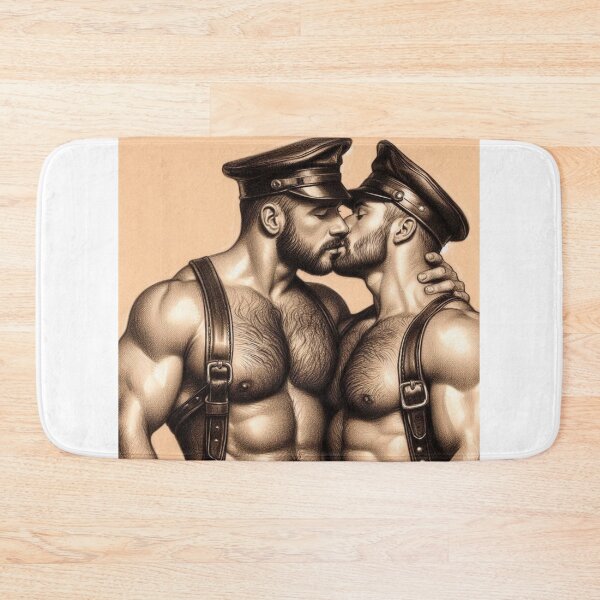 Item preview, Leather Bar Hunks Tom of Finland Leather Man Tribute Gay Art designed and sold by ItsAKinkThing.