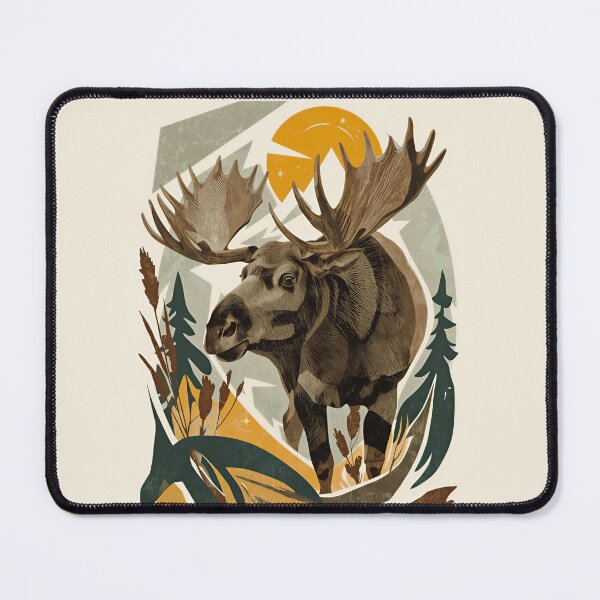Item preview, Abstract Paper Collage Moose Forest Nature Wildlife designed and sold by TackyTime.
