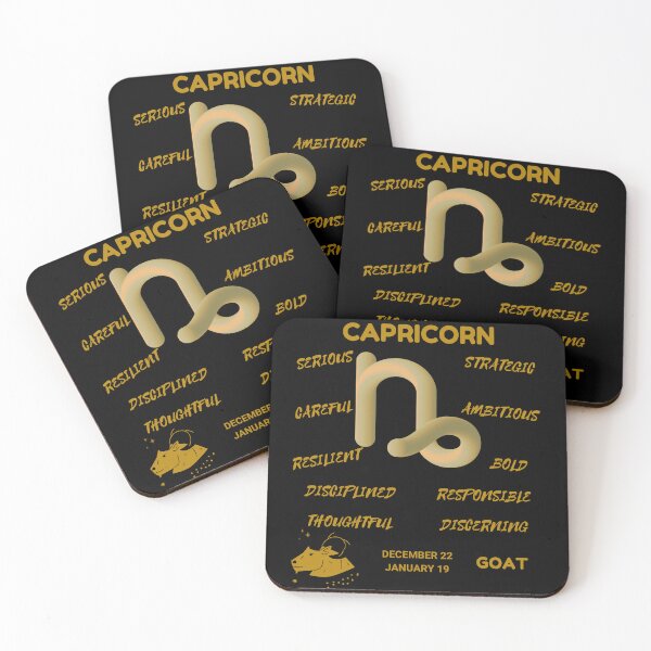 Item preview, Capricorn Zodiac Sign Astrology Symbol Goat Horoscope (Gold Dark) designed and sold by ZODIARA.