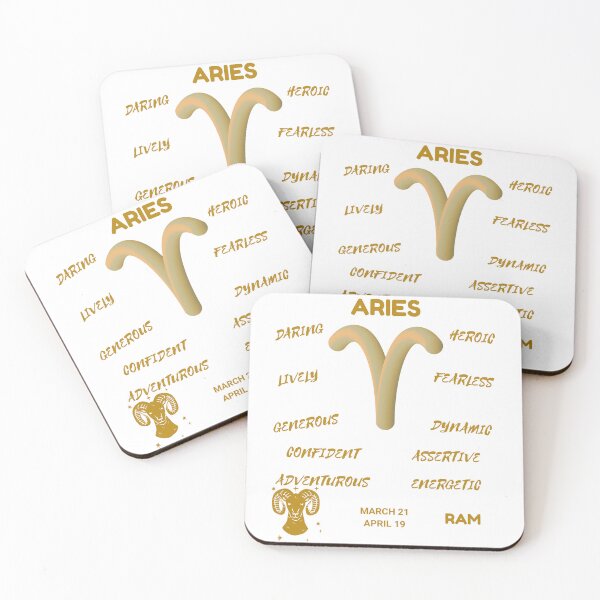 Item preview, Aries Zodiac Sign Astrology Symbol Ram Horoscope (Gold Light) designed and sold by ZODIARA.