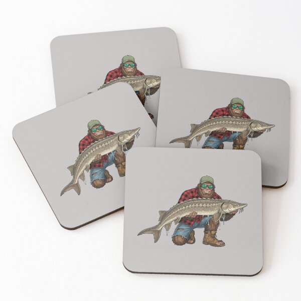 Item preview, Bigfoot Sturgeon Fishing Trophy Funny Sasquatch Fisherman Pullover Hoodie designed and sold by mjohnson9.