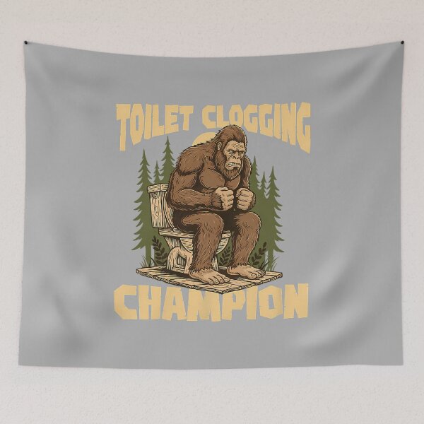 Item preview, Toilet Clogging Champion - Bathroom Plunger Bigfoot Humor designed and sold by ArleneRowe.