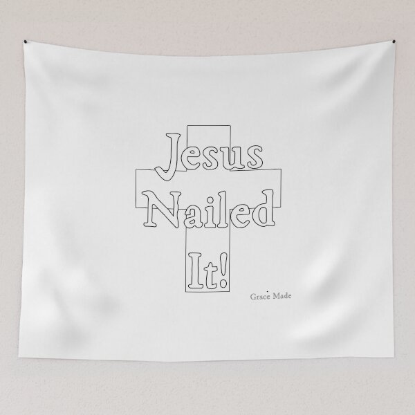 Item preview, Jesus Nailed It!  (White text/White Cross) designed and sold by GraceMadeArt.