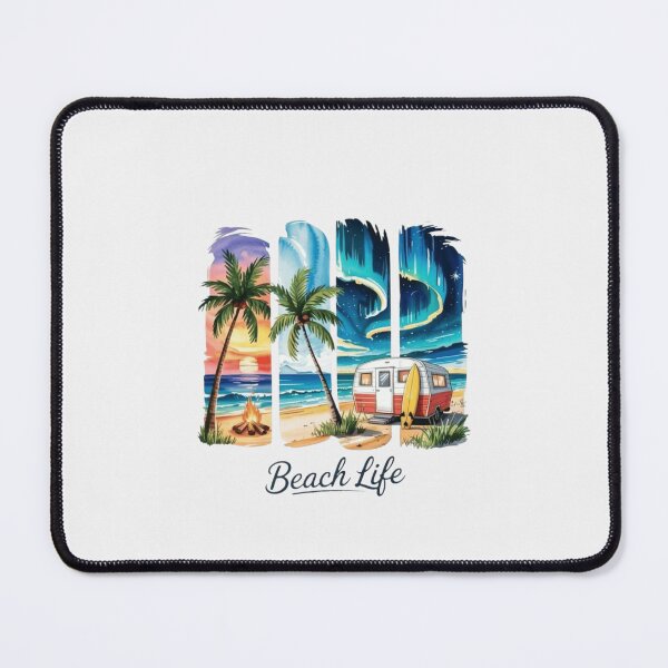 Item preview, Retro Camper Surfboard Beach Bonfire Graphic Art designed and sold by designerr23 ⭐⭐⭐⭐⭐.