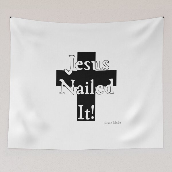 Item preview, Jesus Nailed It!  (White text/Black Cross) designed and sold by GraceMadeArt.