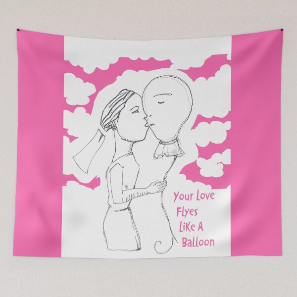 Item preview, Your Love Flies Like A Balloon (Original Ink Drawing by ACCI) designed and sold by VanyssaGraphics.
