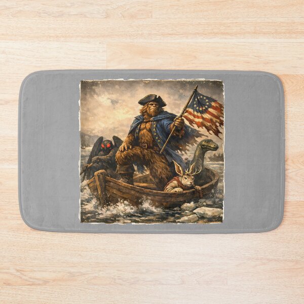 Item preview, Bigfoot Crossing the Delaware Patriotic Funny 4th of July designed and sold by GreggRoss.