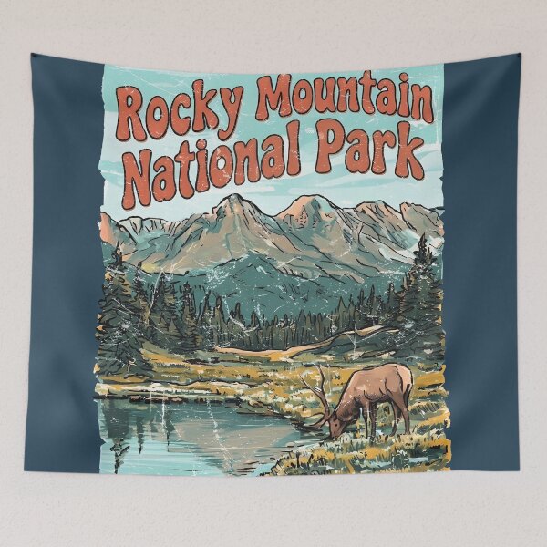 Item preview, Rocky Mountain National Park Cute Elk Colorful Landscape  designed and sold by HowToCanadian.