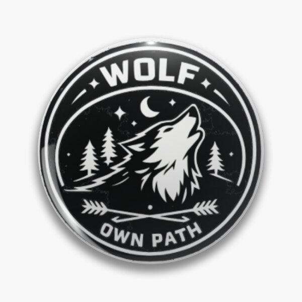 Item preview, Wolf Own Path Minimal Wolf Badge Shirt designed and sold by PINK FREE.