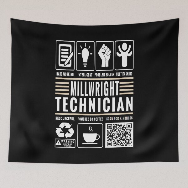 Item preview, Funny Millwright Technician Job Description Icons QR Code designed and sold by MerchMaxxing.