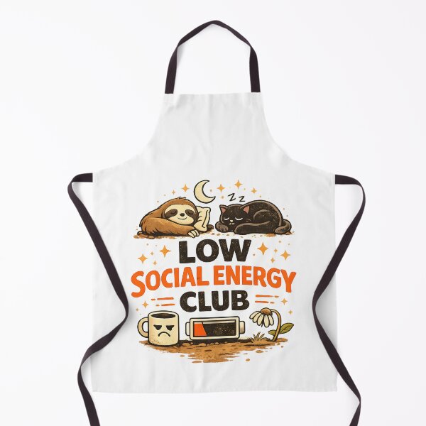 Item preview, Low Social Energy Club – Cute Introvert Sloth & Black Cat Design designed and sold by blankTeeShirt.