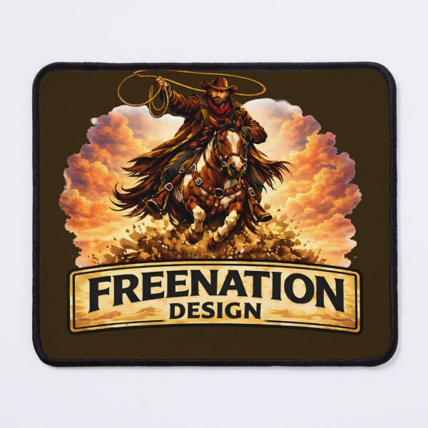Item preview, Western Cowboy Horse Rider Vintage Rodeo Style Art designed and sold by FREENATION2026.