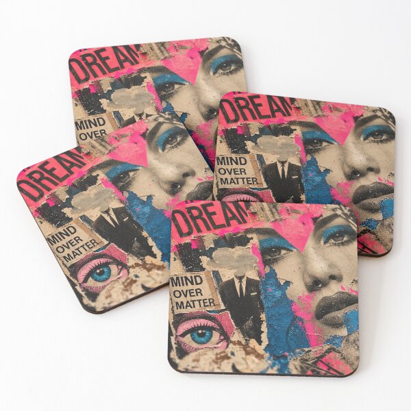 Item preview, NEON DREAMS — Abstract Pop‑Surreal Collage Poster designed and sold by Jandedan.