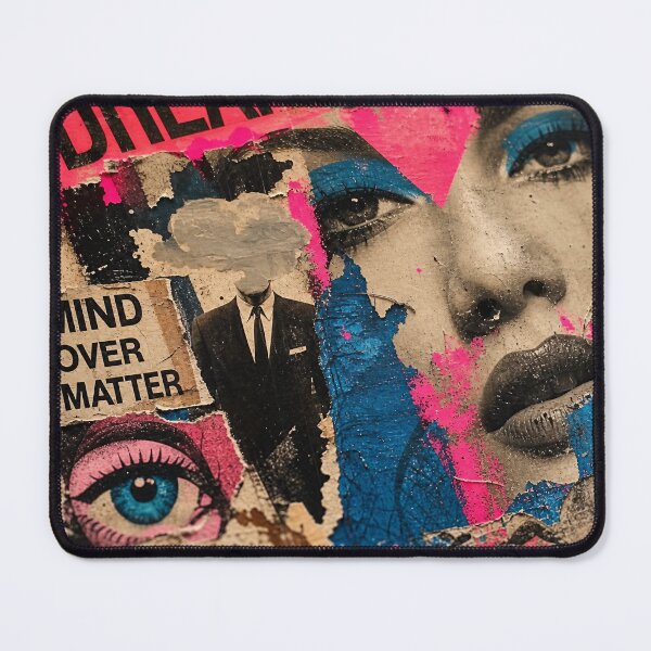 Item preview, NEON DREAMS — Abstract Pop‑Surreal Collage Poster designed and sold by Jandedan.