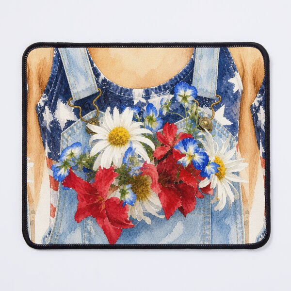 Item preview, Pocket Full of Dreams Daydream - Red White Blue Americana Flowers Overalls designed and sold by Loveisthebtwd.