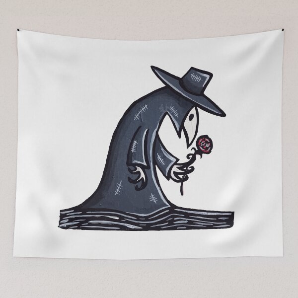 Item preview, Plague Doctor Holding Rose Hand Painted Design designed and sold by TheRainFamily.