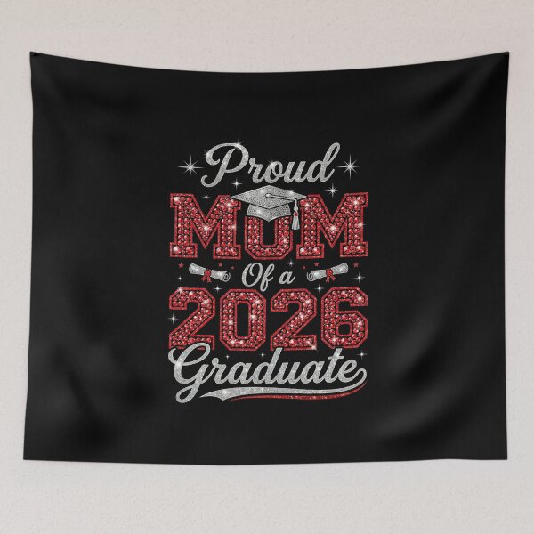 Item preview, Proud Mom Of A 2026 Graduate Red Bling Diamond Tee designed and sold by SofenArt.