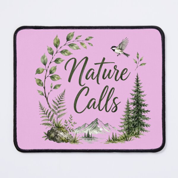 Item preview, Nature Calls Minimal Forest Quote Design | Mountain Adventure Aesthetic designed and sold by Sanika arts .