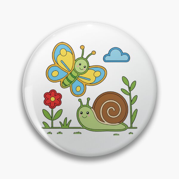 Item preview, Happy Snail and Butterfly Friends - Cute Meadow Adventure designed and sold by Inka Moon Design.