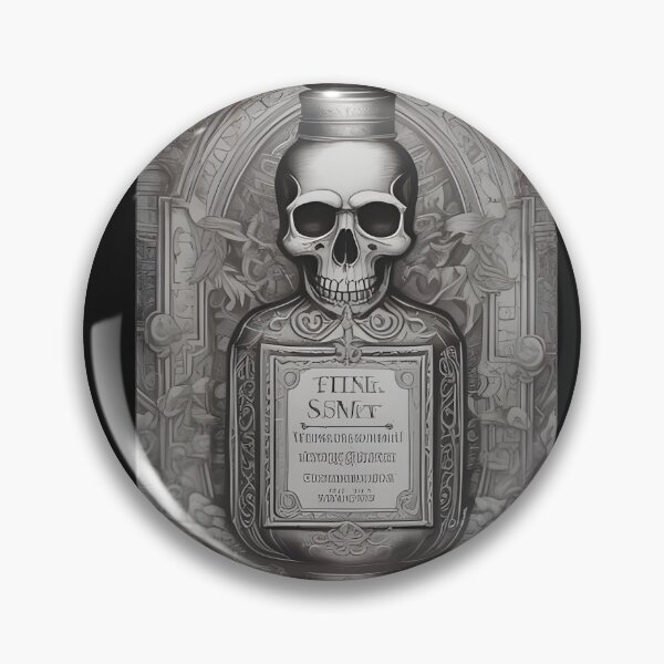 Item preview, Gothic Poison Bottle Patch, Dark Fantasy Alchemy Skull Elixir Engraving designed and sold by DarkOriginArts.