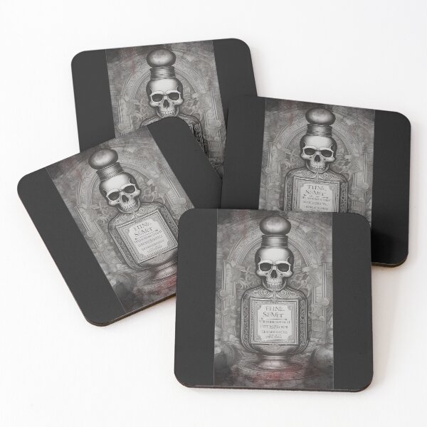 Item preview, Gothic Poison Bottle Patch, Dark Fantasy Alchemy Skull Elixir Engraving designed and sold by DarkOriginArts.