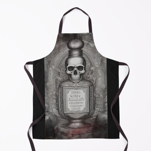 Item preview, Gothic Poison Bottle Patch, Dark Fantasy Alchemy Skull Elixir Engraving designed and sold by DarkOriginArts.