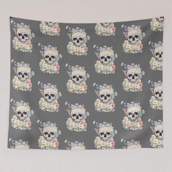 Item preview, Skull with flowers, human made digital doodle  designed and sold by GiSilver.
