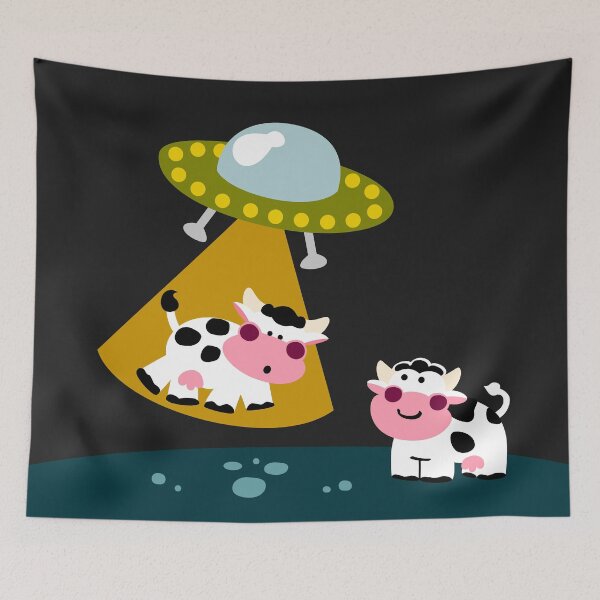 Item preview, Flying Saucers and Cows designed and sold by Sonia Pascual Izquierdo.