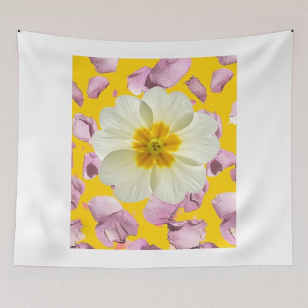 Item preview, Floral Petal Composition on Yellow Background  designed and sold by icreativestudio.