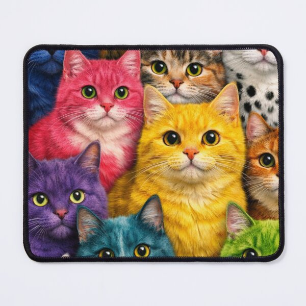 Item preview, Rainbow Colorful Cats Pattern | Cute Kawaii Cat Art designed and sold by Aramdesing.