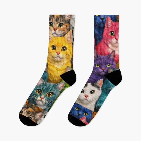Item preview, Rainbow Colorful Cats Pattern | Cute Kawaii Cat Art designed and sold by Aramdesing.
