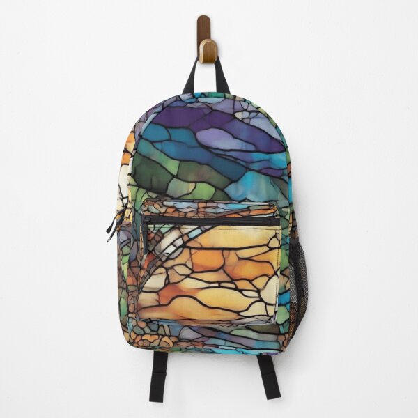 Item preview, Mountains Through Trees Stained glass colorful photo abstract design designed and sold by SmashingDeals.