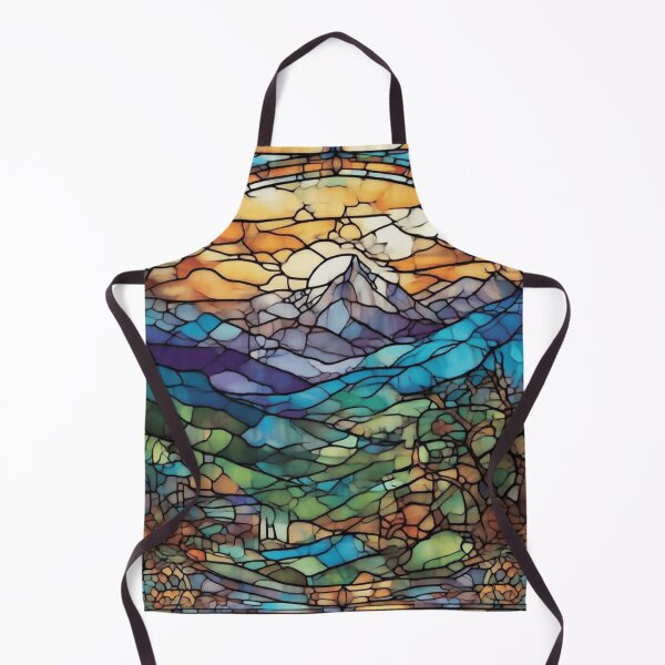 Item preview, Mountains Through Trees Stained glass colorful photo abstract design designed and sold by SmashingDeals.