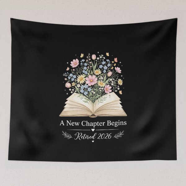 Item preview, A New Chapter Begins Retired 2026 Floral Book Tee designed and sold by SofenArt.